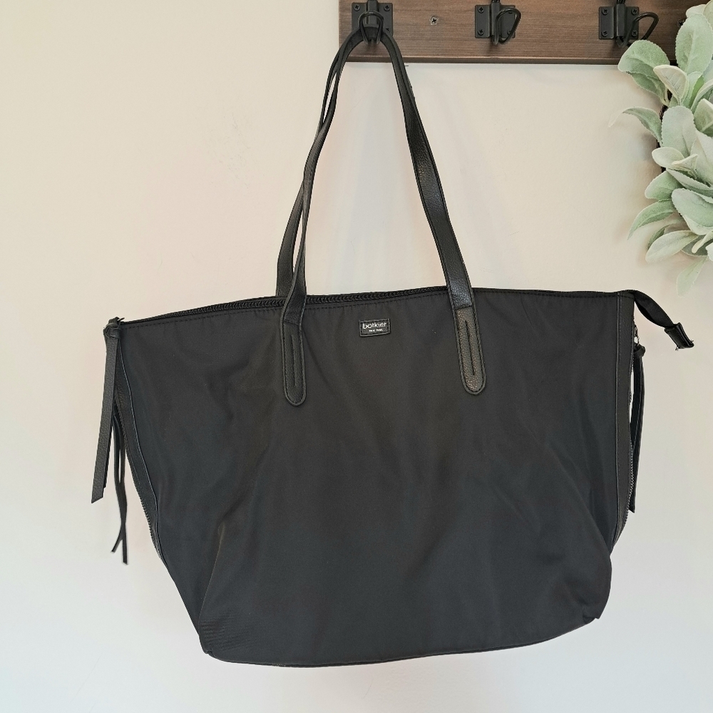 BOTKIER Black Nylon Shoulder Tote Bag